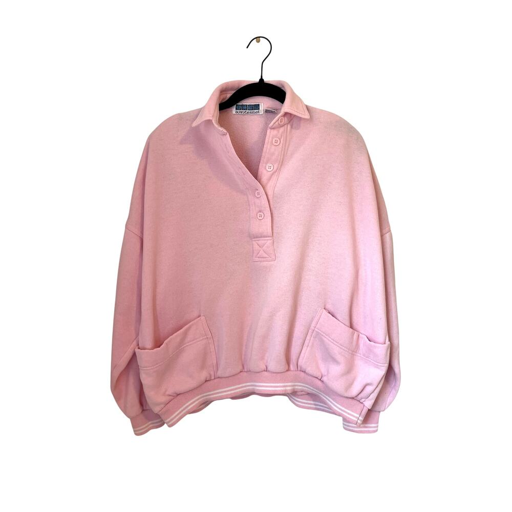 Vintage 90s Winterset Boxy Preppy Pink Retro Sweatshirt Pullover-M